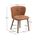 Carly Timber Leg Dining Chair | Terracotta / Walnut Brown