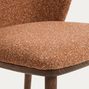 Carly Timber Leg Dining Chair | Terracotta / Walnut Brown