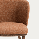 Carly Timber Leg Dining Chair | Terracotta / Walnut Brown