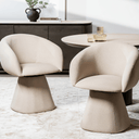 Cassim Swivel Dining Chair | Linen