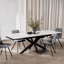 Calos 2 Ceramic Extension Dining Table | Snow White