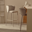 Carly Bar Height Barstool | Ivory / Beige