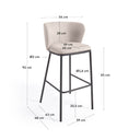 Carly Bench Barstool | Ivory
