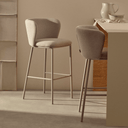 Carly Bench Barstool | Ivory / Beige