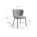 Carly Dining Chair | Stone Grey Boucle