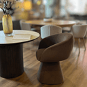 Cassim Swivel Dining Chair | Chocolate
