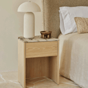 Curva Bedside Table | Oak / Tempest