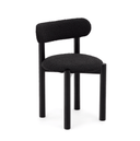 Cushy Dining Chair | Black Boucle