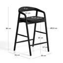 Derile Bench Barstool | Black Oak