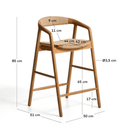 Derile Bench Barstool | Natural Oak