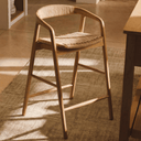 Derile Bench Barstool | Natural Oak