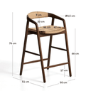 Derile Bench Barstool | Walnut Brown