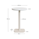 Dina Bar Round Patio Dining Table | White