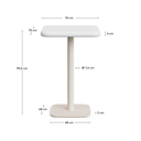 Dina Bar Square Patio Dining Table | White
