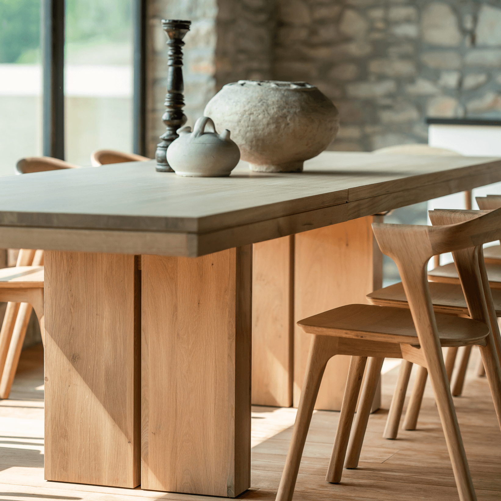 Ethnicraft double sales extendable dining table