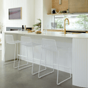 Dunedin Patio Bench Barstool SS | White