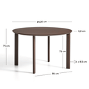 Erice Round Patio Dining Table | Brown