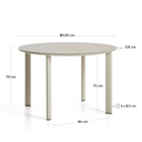 Erice Round Patio Dining Table | Ecru