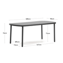 Flinders Patio Dining Table | Charcoal