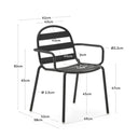 Flinders Stackable Patio Chair | Charcoal