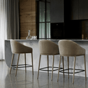 Gemma Bench Barstool | Beige Velvet