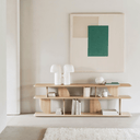 Geometric Low Bookshelf | Oak