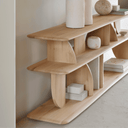 Geometric Low Bookshelf | Oak