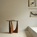 Geometric Side Table | Teak Brown