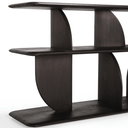 Geometric Low Bookshelf | Teak Dark Brown