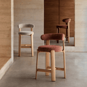 Hill Bar Height Barstool | Ivory / Natural Ash