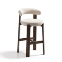 Hill Bar Height Barstool | Ivory / Walnut Brown