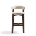 Hill Bar Height Barstool | Ivory / Walnut Brown