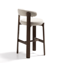 Hill Bar Height Barstool | Ivory / Walnut Brown