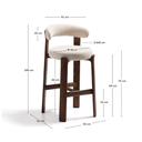 Hill Bar Height Barstool | Ivory / Walnut Brown