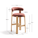 Hill Bar Height Barstool | Terracotta