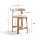 Hill Bench Barstool | Ivory / Natural Ash