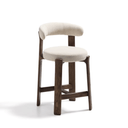 Hill Bench Barstool | Ivory / Walnut Brown