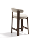Hill Bench Barstool | Ivory / Walnut Brown