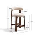 Hill Bench Barstool | Ivory / Walnut Brown