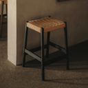Halden Backless Bench Barstool | Black