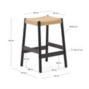 Halden Backless Bench Barstool | Black
