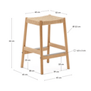 Halden Backless Bench Barstool | Natural Oak