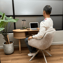 Harlow Swivel Office Chair | Beige