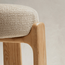 Hill Backless Bench Barstool | Ivory / Natural Ash