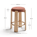 Hill Backless Bench Barstool | Terracotta