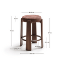 Hill Bar Height Backless Barstool | Brick