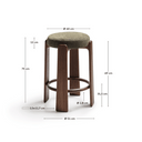 Hill Bar Height Backless Barstool | Forest