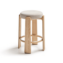 Hill Bar Height Backless Barstool | Ivory / Natural Ash