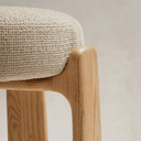 Hill Bar Height Backless Barstool | Ivory / Natural Ash