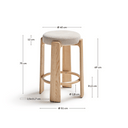 Hill Bar Height Backless Barstool | Ivory / Natural Ash